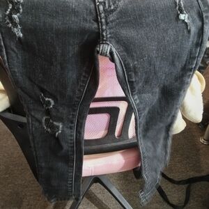 Distressed Black Women's Jeans